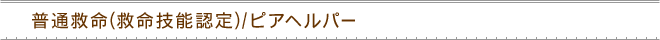 普通救命 (救命技能認定)／ピアヘルパー