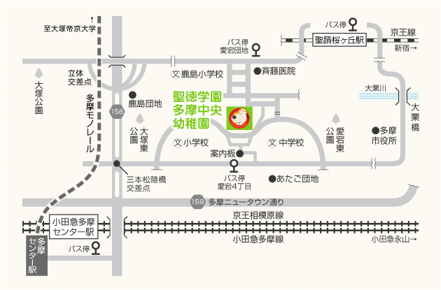 幼稚園までのアクセス 幼稚園までのアクセス